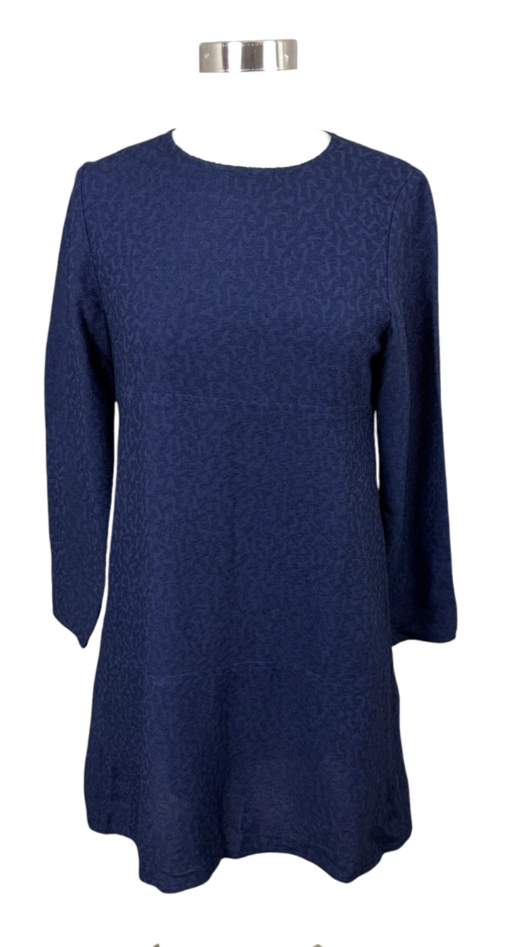 A.P.C. Navy Textured Dress Size 36 Pockets Quiet Luxury